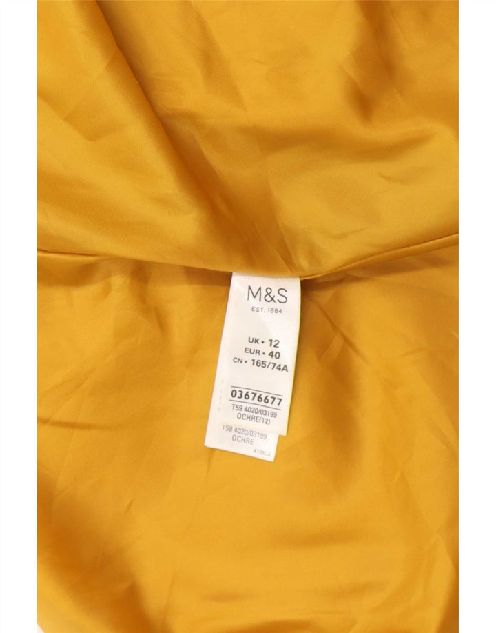 Marks & Spencer Damen Midirock UK 12 Medium W30 Gelb Polyester