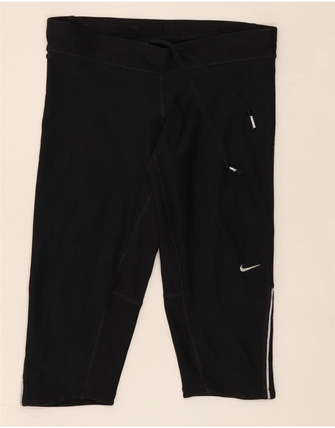 NIKE Womens Dri Fit Capri Tracksuit Trousers UK 10 Small Black Polyester Vintage Nike and Second-Hand Nike from Messina Hembry 