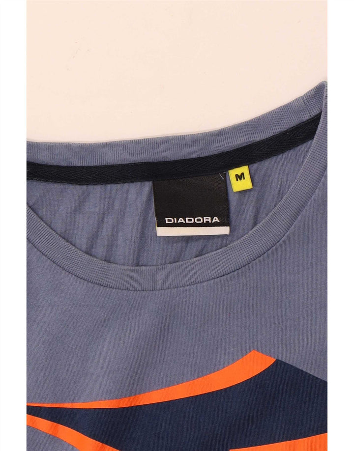 Diadora Herren Grafik-T-Shirt-Oberteil Mittelblau