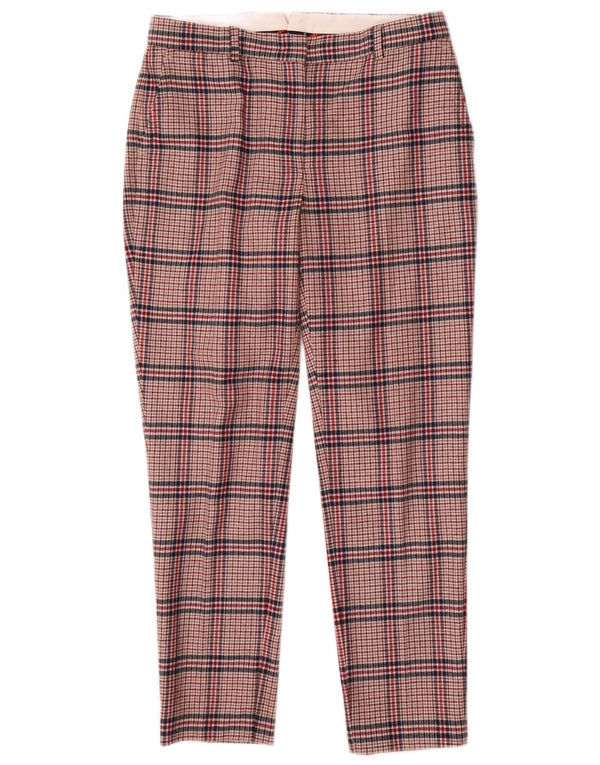 Gant Damen Slim-Anzughose UK 12 Medium W30 L28 Rote Hahnentritt-Wolle