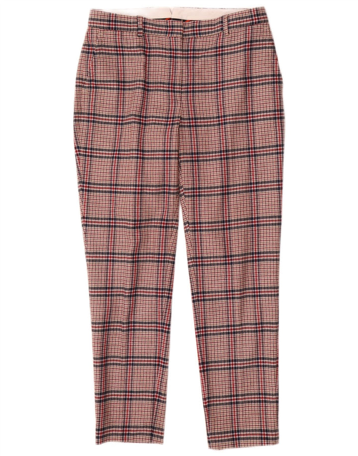 Gant Damen Slim-Anzughose UK 12 Medium W30 L28 Rote Hahnentritt-Wolle