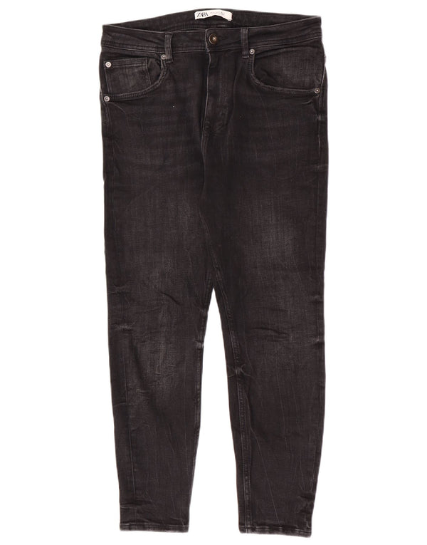 Zara Damen Crop Skinny Jeans EU 40 Medium W31 L25 Grau