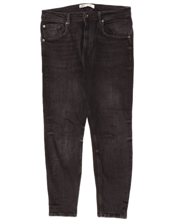 Zara Damen Crop Skinny Jeans EU 40 Medium W31 L25 Grau