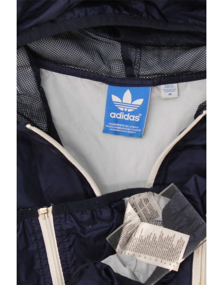 Adidas Herren Kapuzen-Regenjacke UK 38 Medium Marineblau Polyester