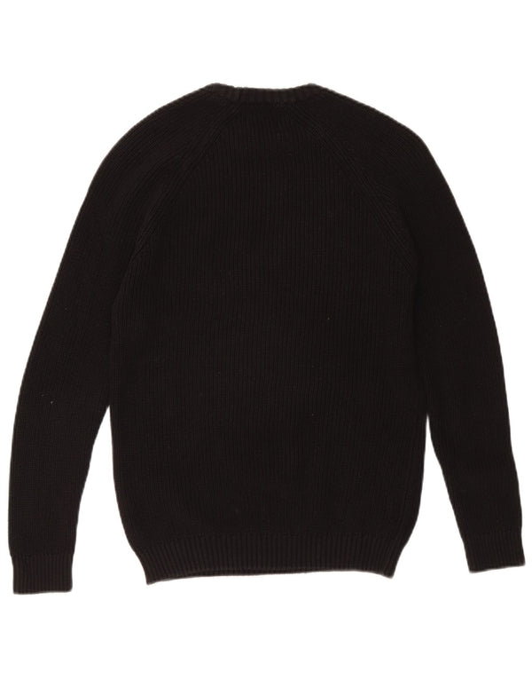 Zara Womens Crew Neck Jumper Sweater UK 10 Small Black Cotton