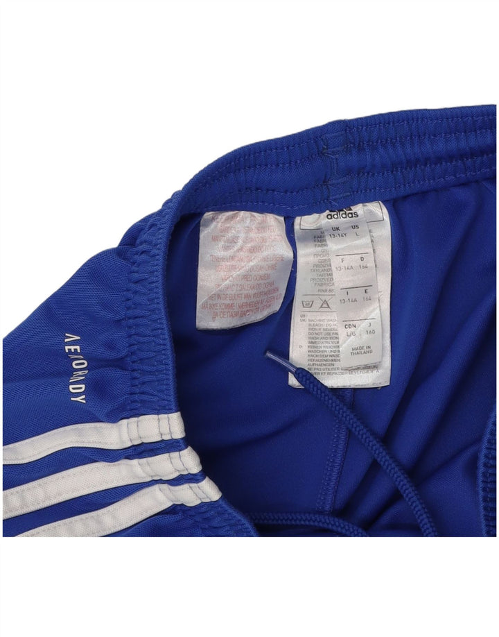 ADIDAS Boys Aeroready Sport Shorts 13-14 Years Blue Polyester