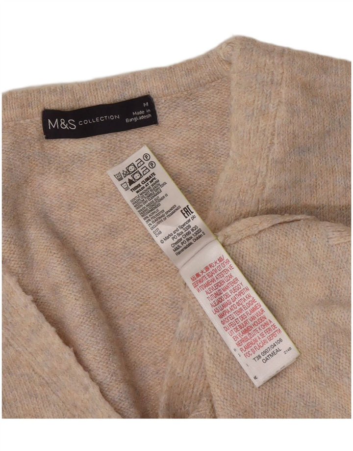 Marks & Spencer Damen-Pullover mit V-Ausschnitt, UK 14, Mittelgrau meliert