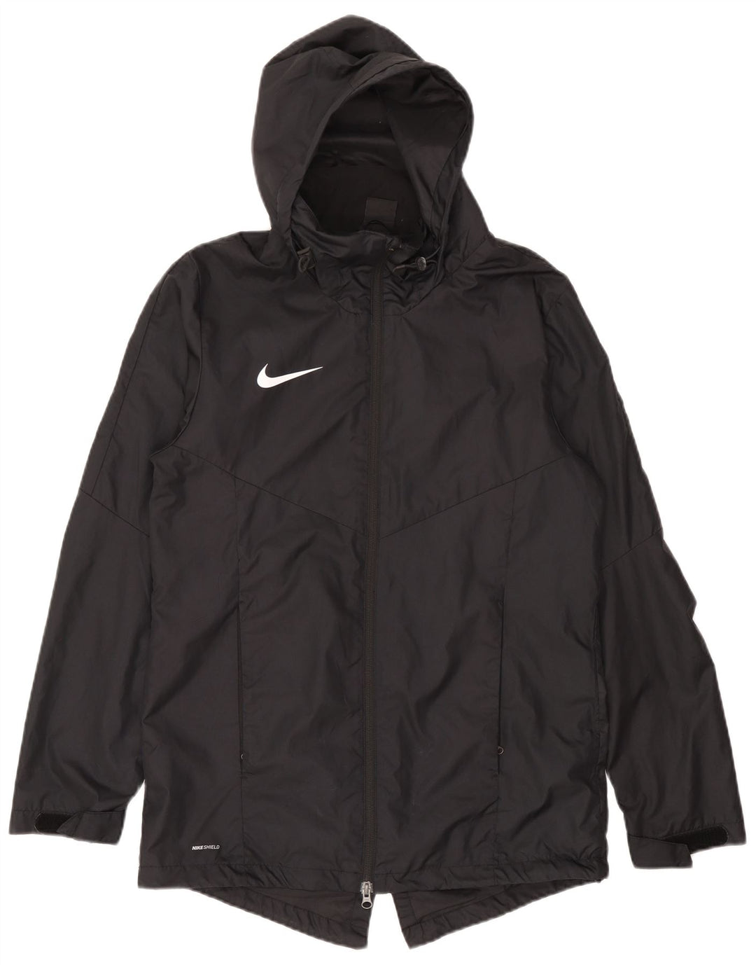 Nike Herren Dri Fit Kapuzen-Regenjacke UK 38 Mittelschwarzes Polyester