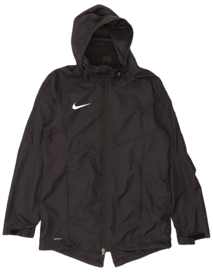 Nike Herren Dri Fit Kapuzen-Regenjacke UK 38 Mittelschwarzes Polyester