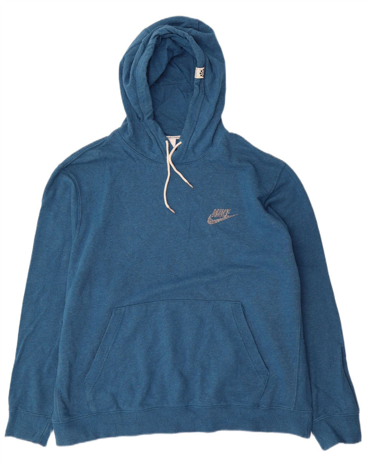 Nike Herren Kapuzenpullover 2XL Blau Baumwolle