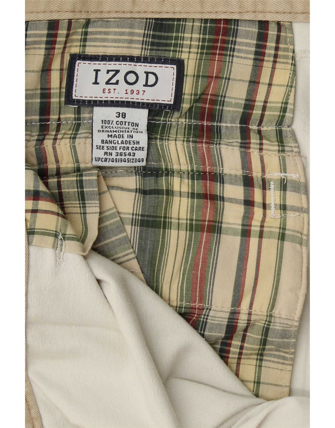 Izod Herren Cargoshorts W38 XL Weiße Baumwolle