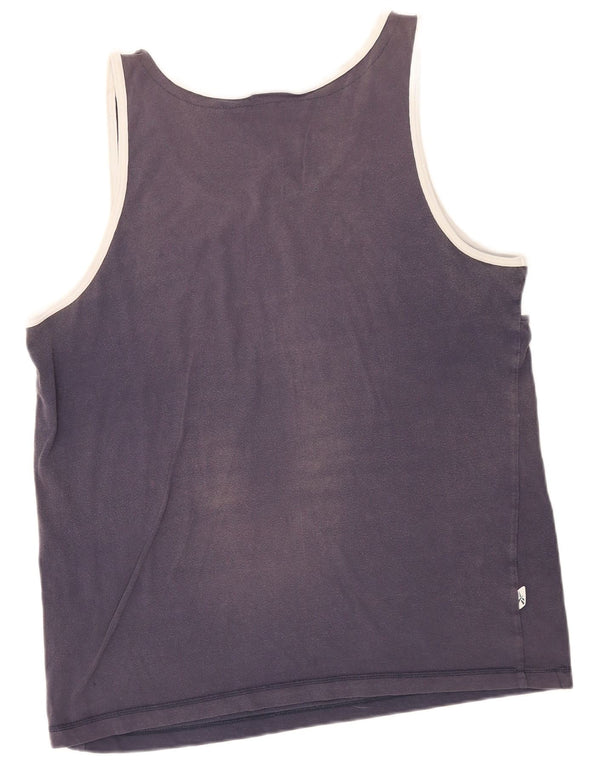 Reebok Herren Weste Top XL Marineblau Colourblock Baumwolle