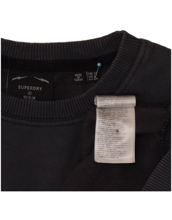 Superdry Damen Graphic Loose Fit Sweatshirt Pullover UK 12 Mittelgrau