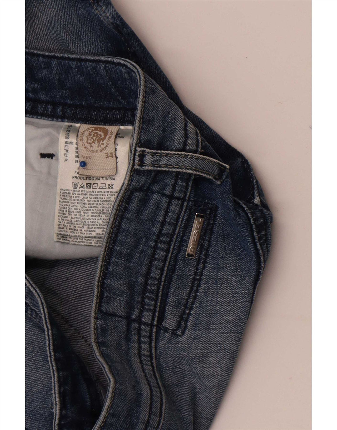 Diesel Herren Slim Jeans W34 L34 Blaue Baumwolle