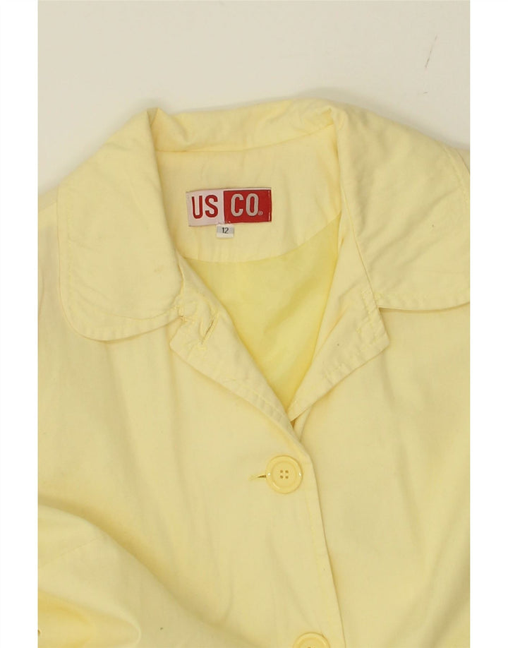 VINTAGE Womens Overcoat UK 12 Medium Yellow Cotton Vintage Vintage and Second-Hand Vintage from Messina Hembry 