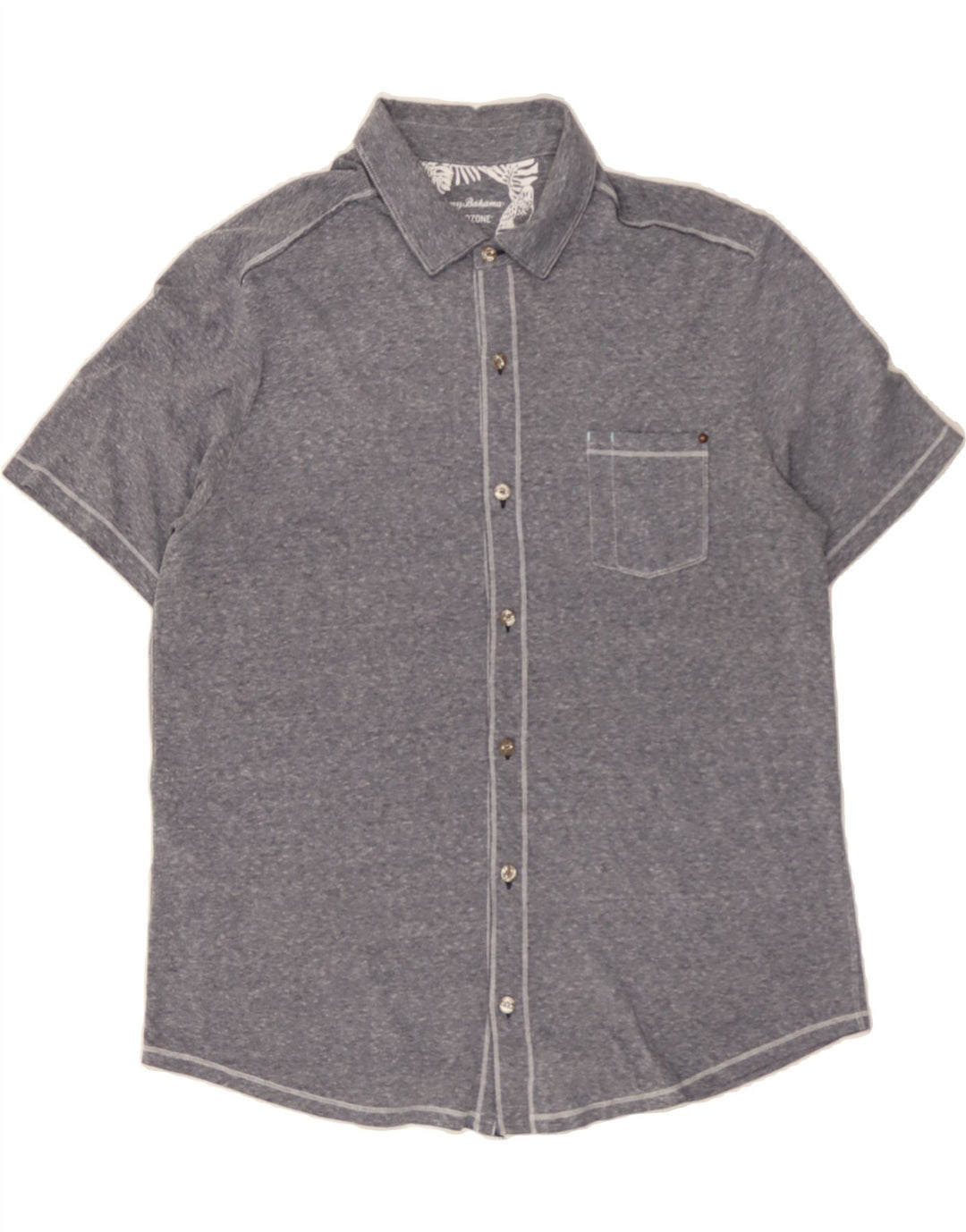 TOMMY BAHAMA Mens Short Sleeve Shirt Large Grey Polyester Vintage Tommy Bahama and Second-Hand Tommy Bahama from Messina Hembry 