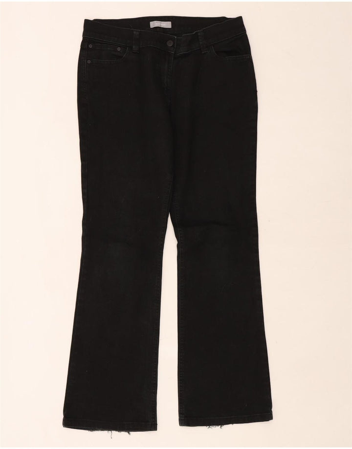 Marks & Spencer Damen Bootcut Jeans UK 14 Large W32 L30 Schwarze Baumwolle