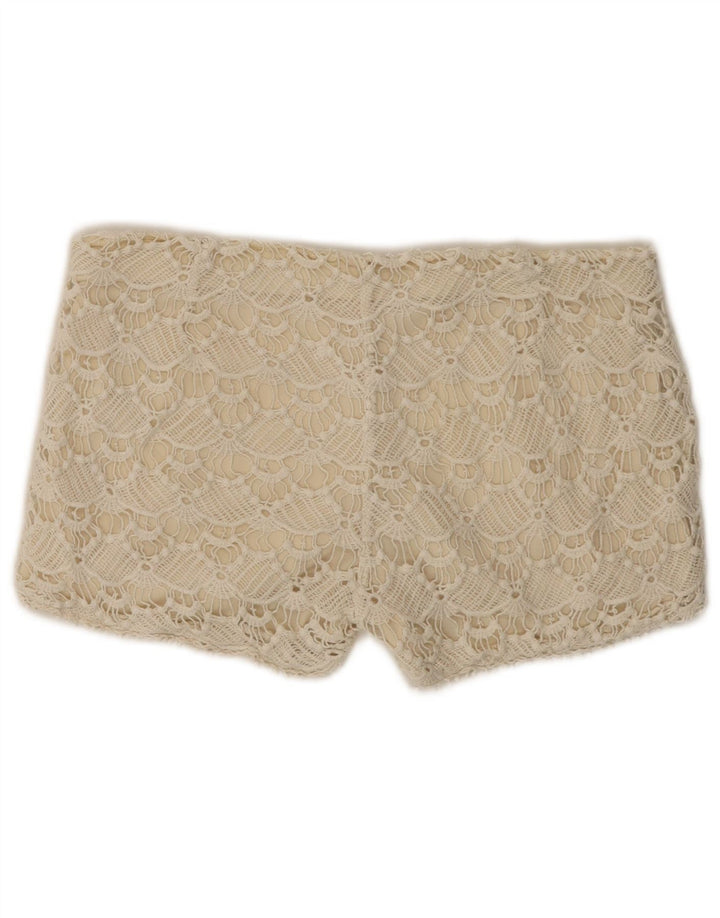 Zara Damen Spitzen-Hotpants Medium W28 Beige Baumwolle