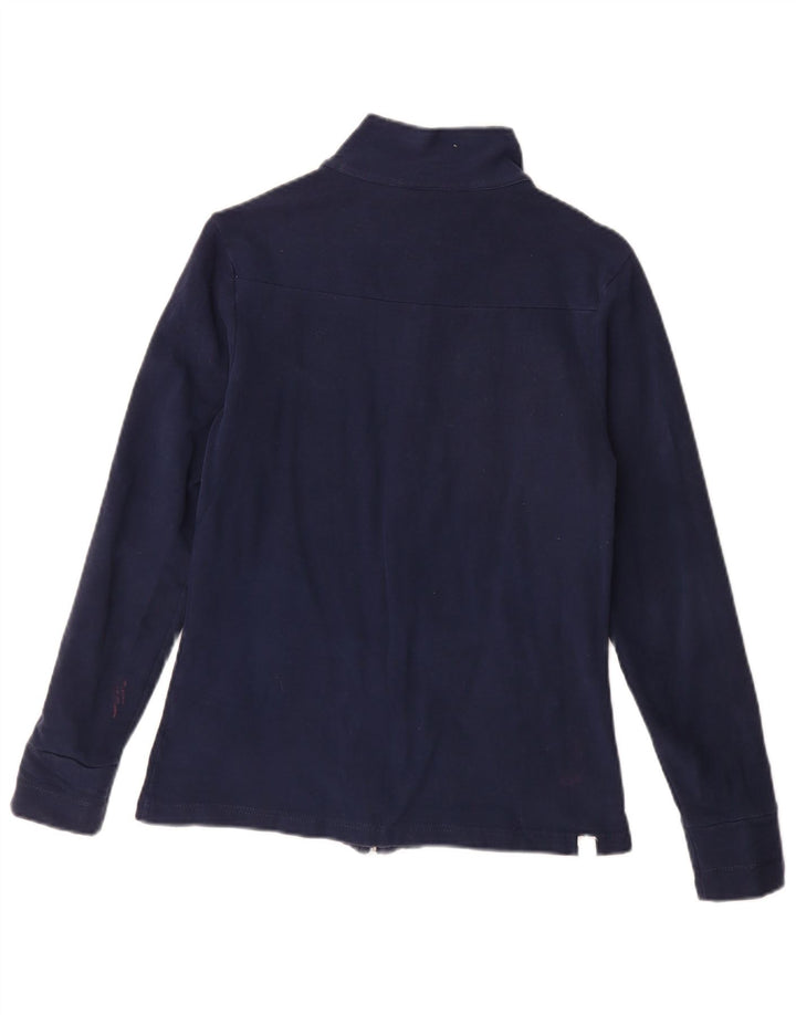 ADIDAS Damen Trainingsanzug Top Jacke UK 12 Medium Marineblau Baumwolle