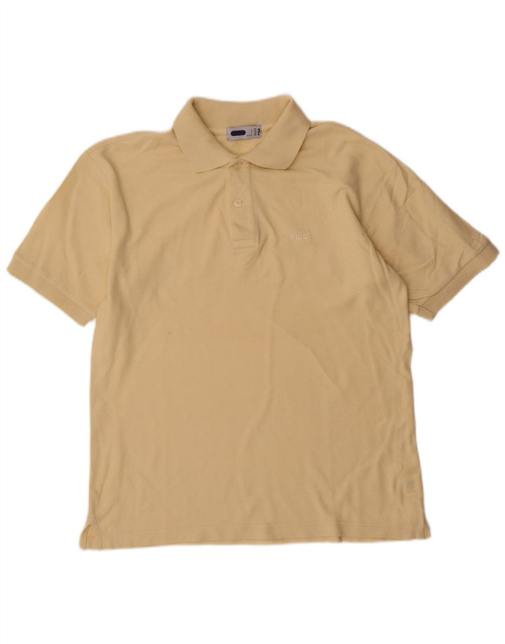 Fila Herren Poloshirt IT 46 Small Beige Baumwolle