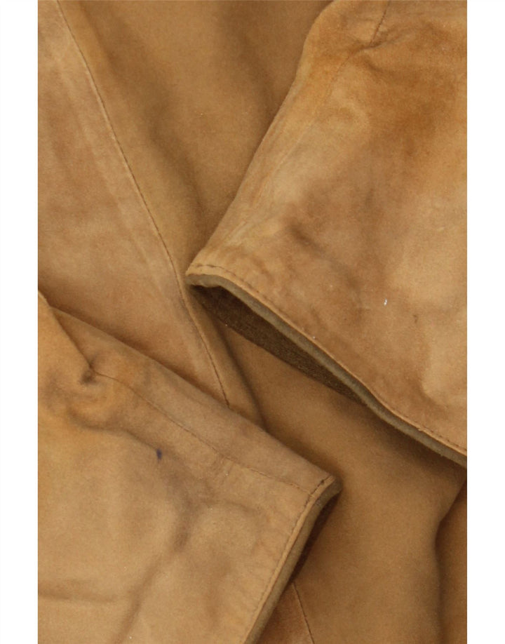 Vintage Damen Trachten Wildlederjacke EU 36 Kleines Beige Leder
