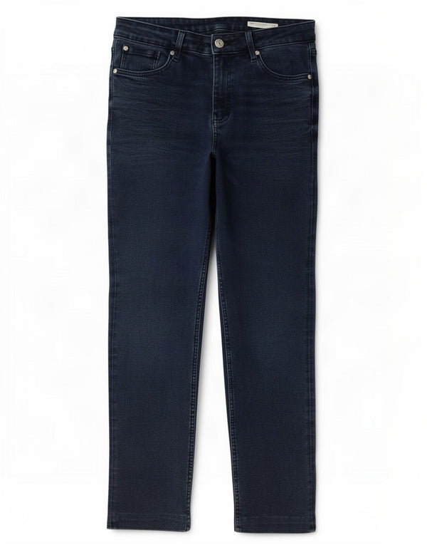 Marks & Spencer Damen Straight Jeans UK 12 Medium W30 L27 Marineblau
