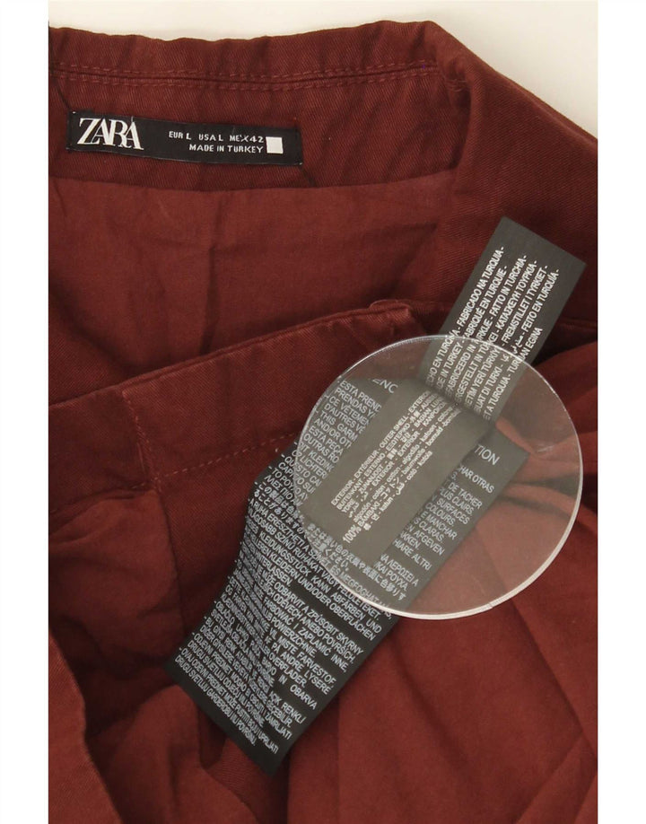 Zara Herren Bomberjacke UK 40 Große Burgunderrote Baumwolle