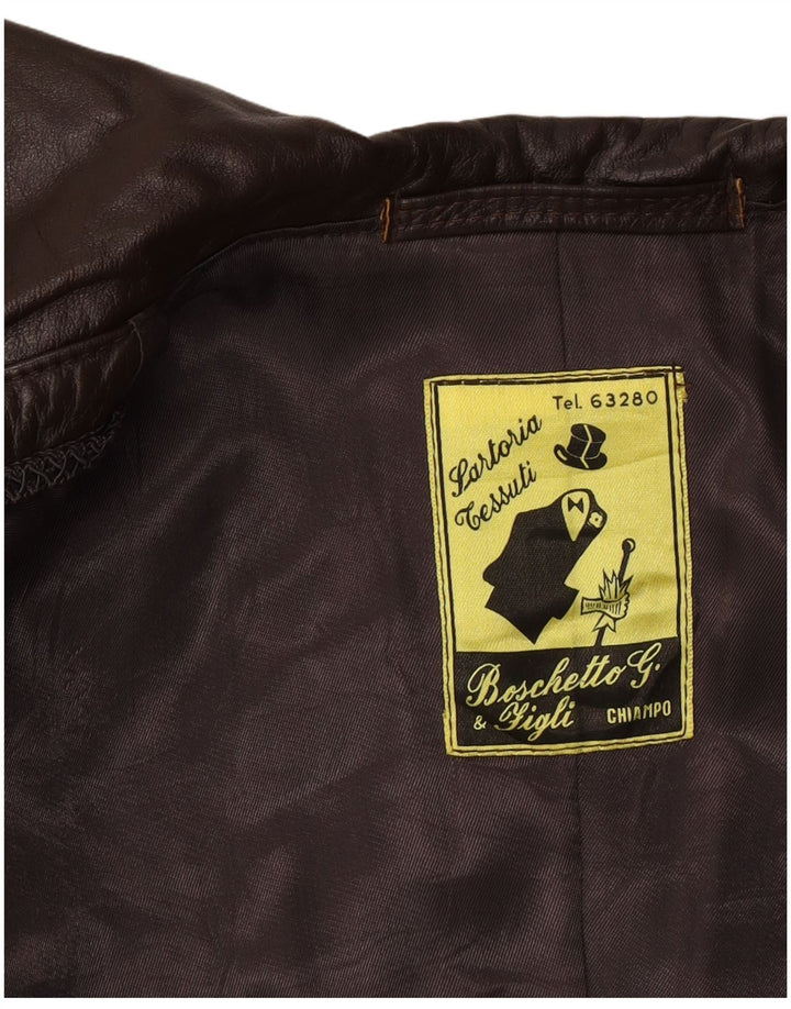 Vintage Damen Ledermantel UK 14 Mittelbraun