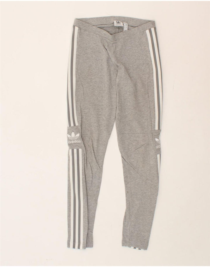 ADIDAS Womens Graphic Leggings UK 10 Small Grey Cotton Vintage Adidas and Second-Hand Adidas from Messina Hembry 