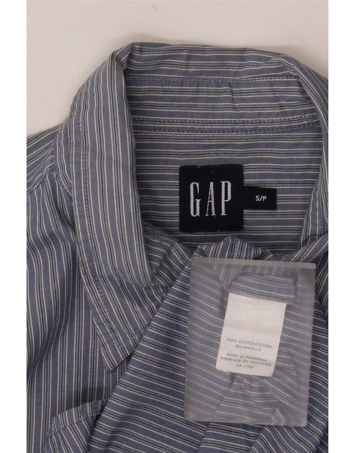 Gap Herren-Hemd mit lockerer Passform, kleine blaue Nadelstreifen-Baumwolle