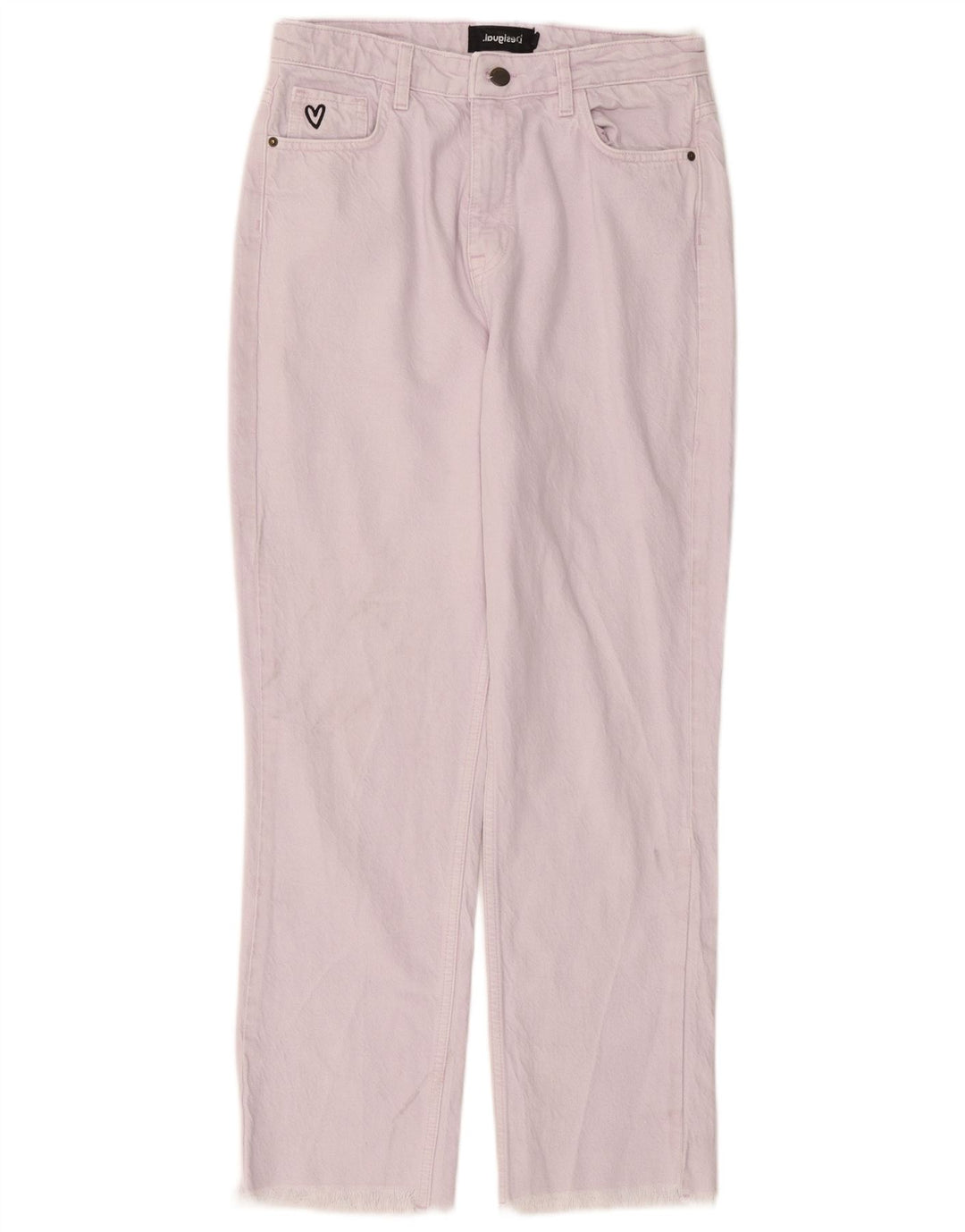 DESIGUAL Damen Straight Jeans EU 38 Medium W26 L27 Lila Baumwolle