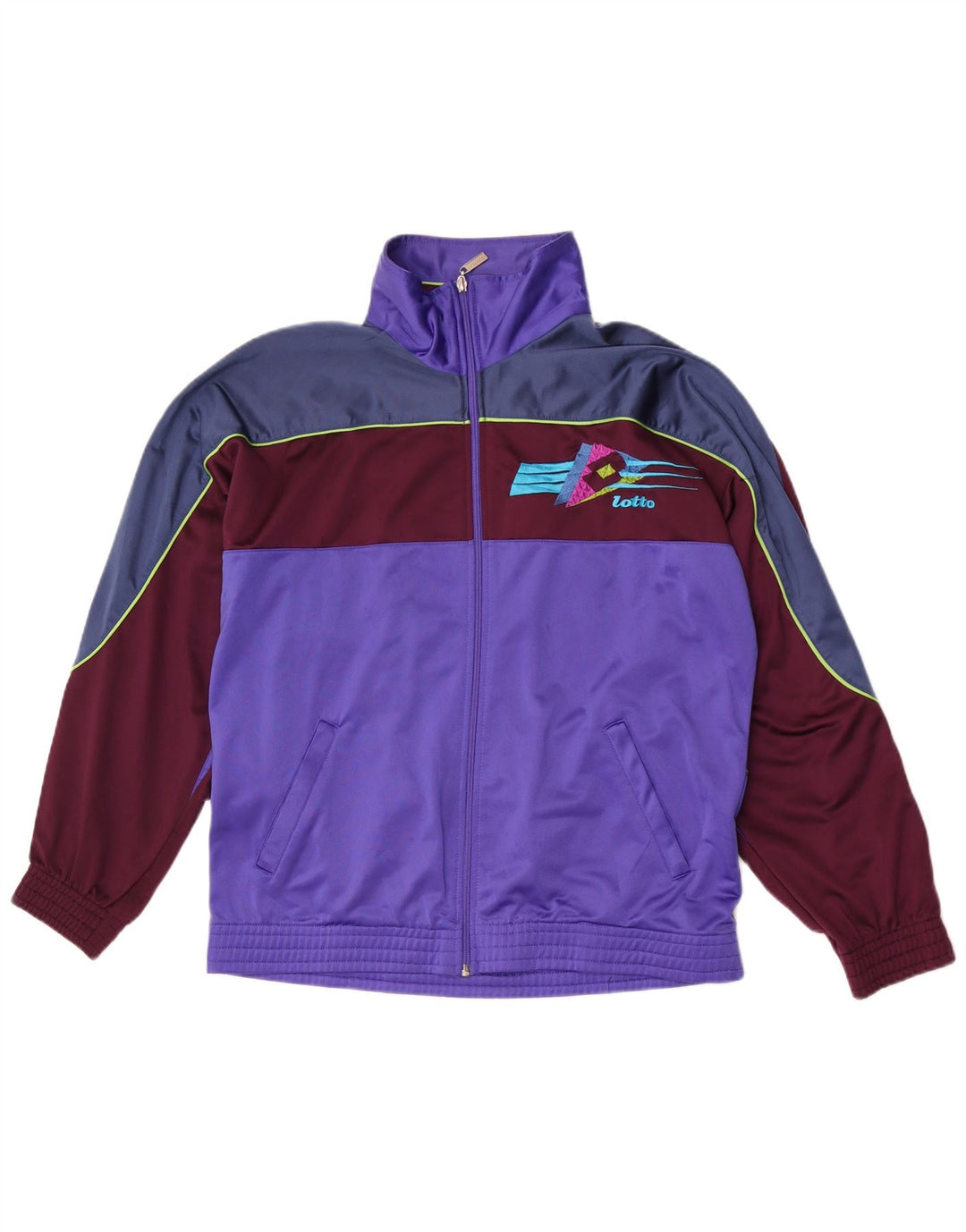 Lotto Herren-Trainingsanzugoberteil mit Grafik, Mittelviolett, Farbblock-Polyester