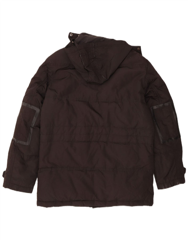 Navigare Herren-Parka mit Kapuze, UK 40, Größe L, Schwarz, Polyester