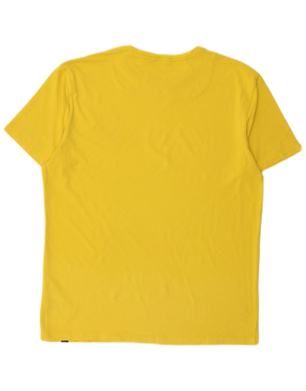 Gas Mens T-Shirt Top XL Yellow Cotton