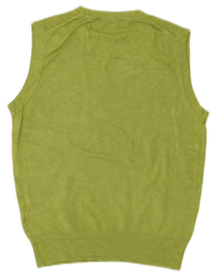 ZARA Damen Crop Vest Tank Top UK 10 Small Grüne Viskose