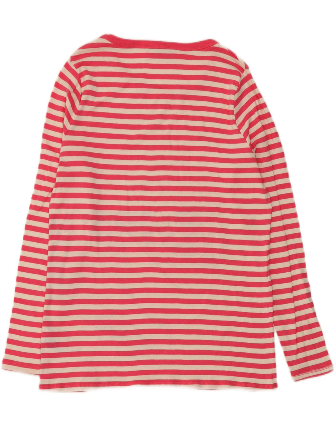 Marks & Spencer Damen Top Langarm UK 16 Große rosa gestreifte Baumwolle