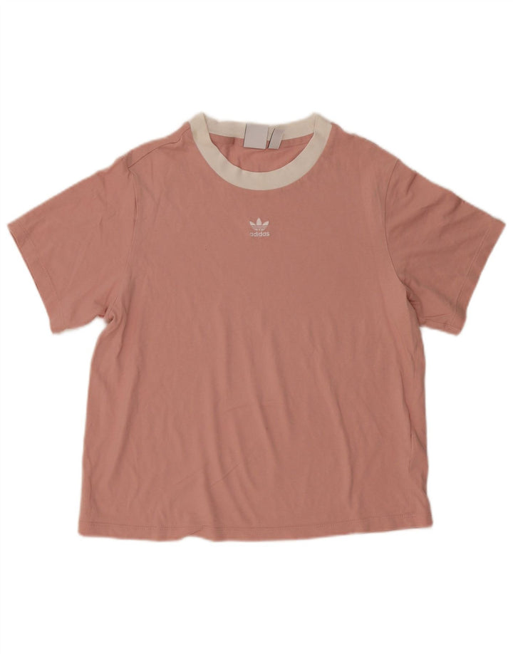 Adidas Damen Übergroßes T-Shirt Top UK 8 Small Rosa Baumwolle