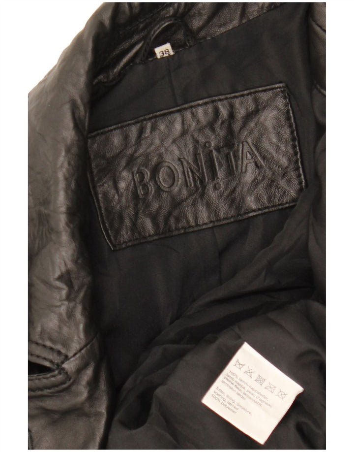 BONITA Damen-Bikerjacke aus Leder, EU 38, mittelschwarzes Lammleder