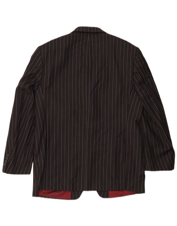 Marks & Spencer Herren-Blazer mit 3 Knöpfen, Gr. 42, Größe L, Schwarz, Nadelstreifen