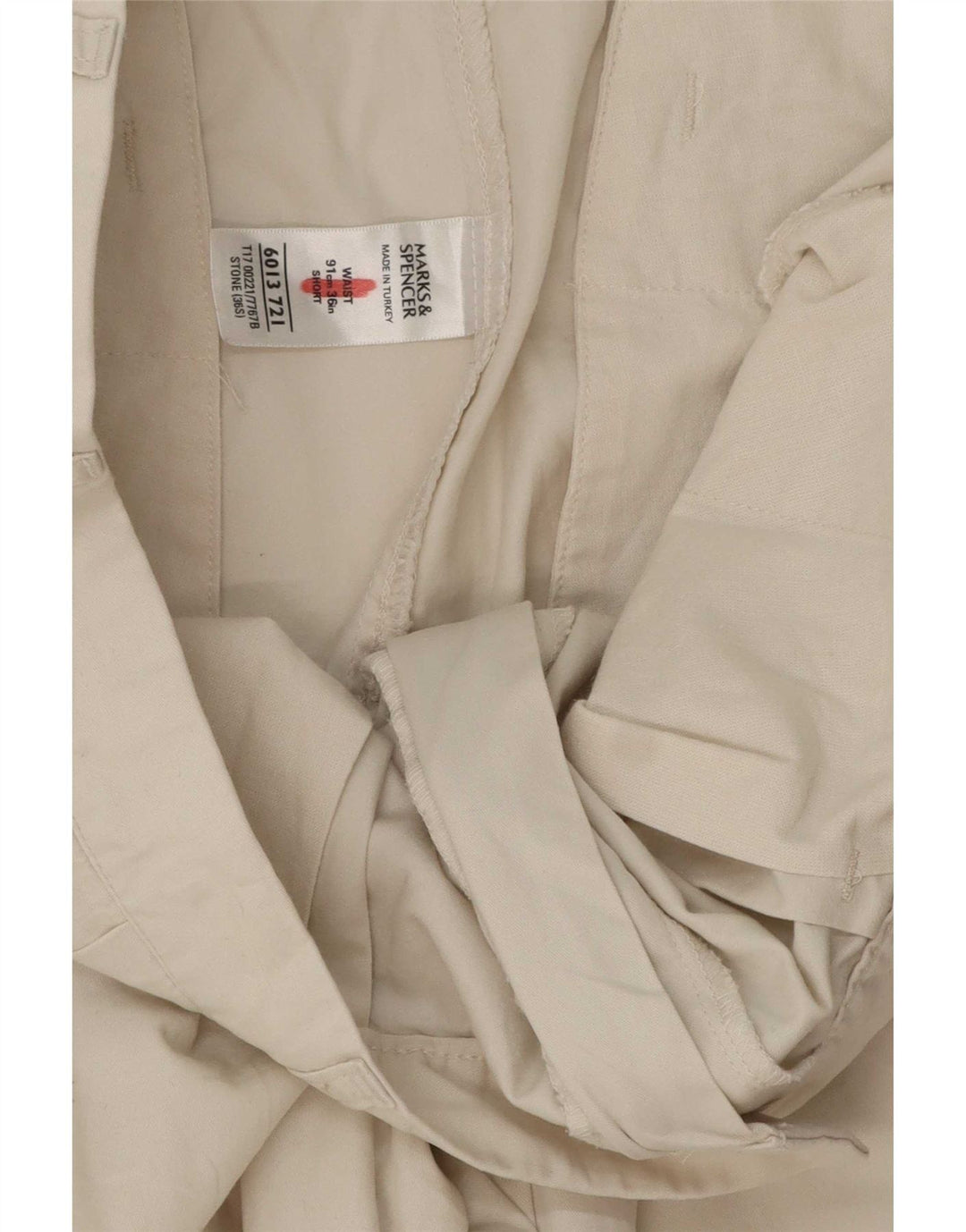 Marks & Spencer Herren Blue Harbor Pegged Chino Shorts W36 Large Beige