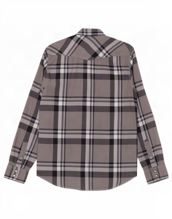 American Eagle Outfitters Herren-Hemd in Vintage-Passform, klein, grau kariert, Baumwolle