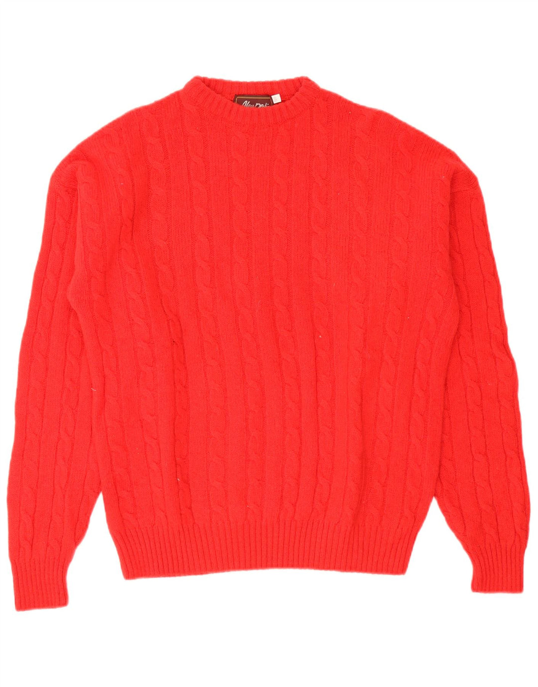 Vintage Herren Pullover mit Rundhalsausschnitt IT 50 Mittelrote Wolle