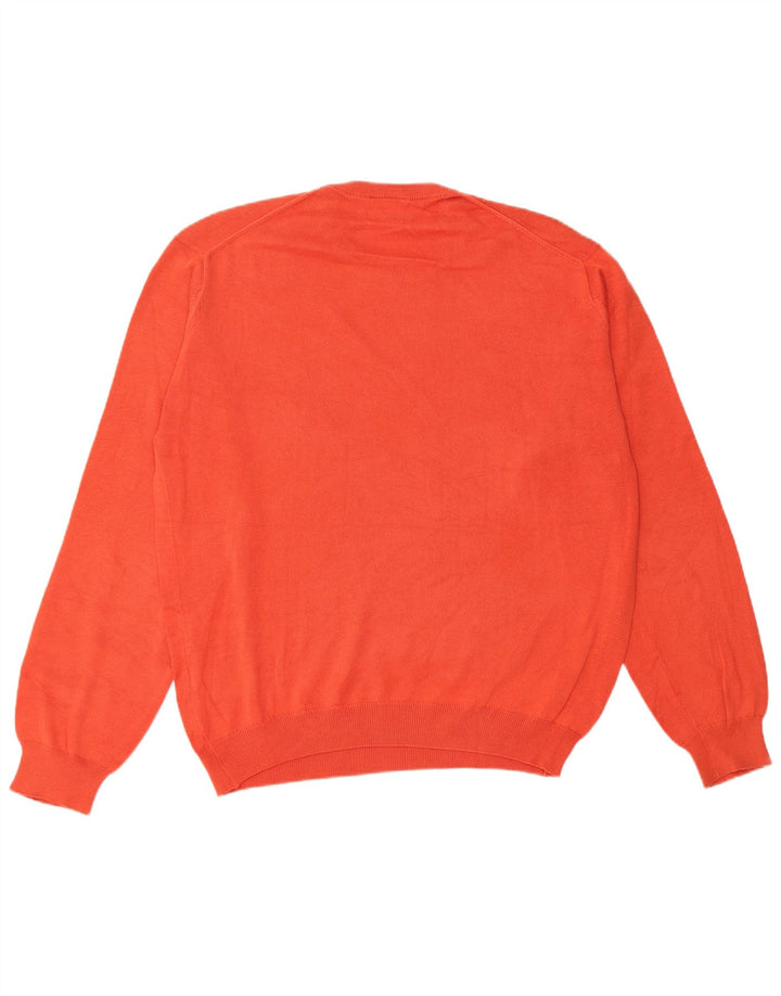 Lacoste Herren-Pullover mit Rundhalsausschnitt, Größe 4, mittelorange Baumwolle