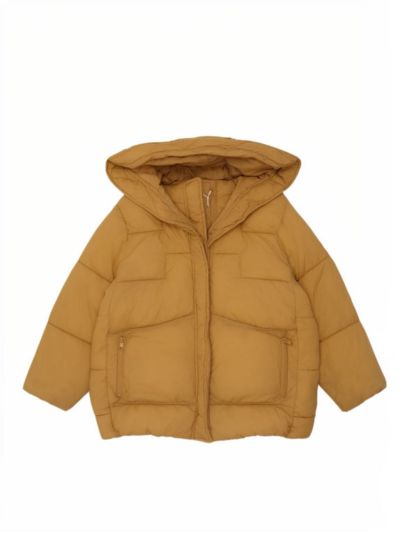 Wattierte Jacke mit Kapuze von Zara für Mädchen, 11–12 Jahre, gelbes Polyamid