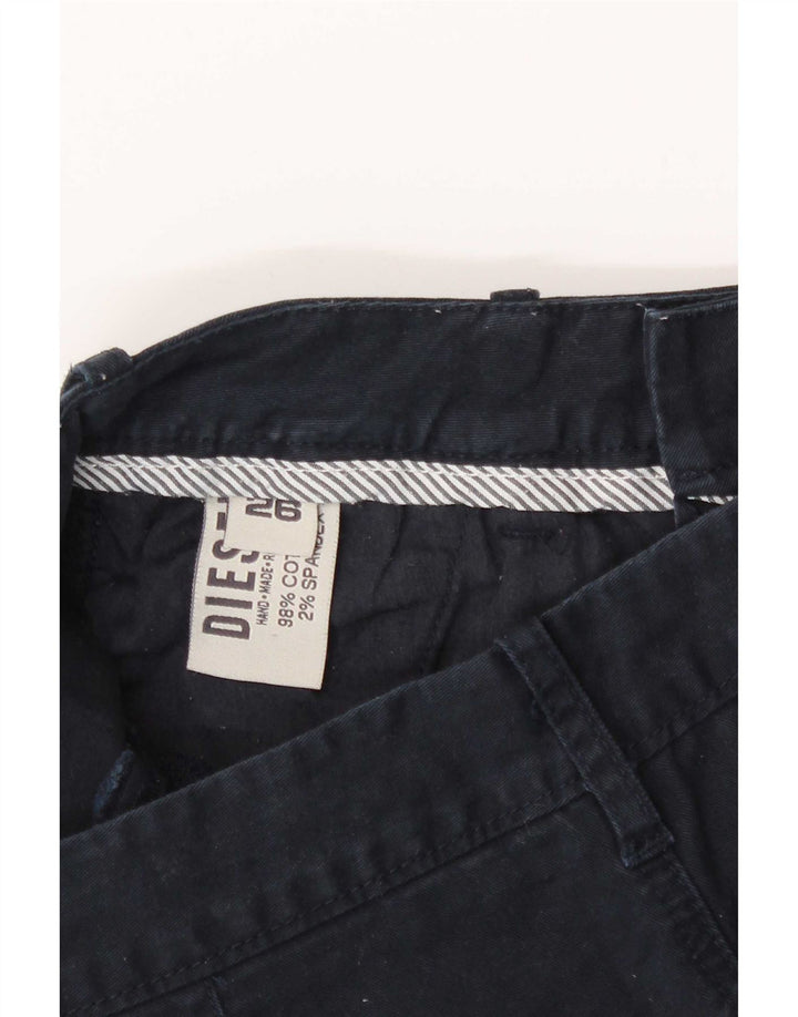 Diesel Damen Chinoshorts W26 Small Marineblaue Baumwolle
