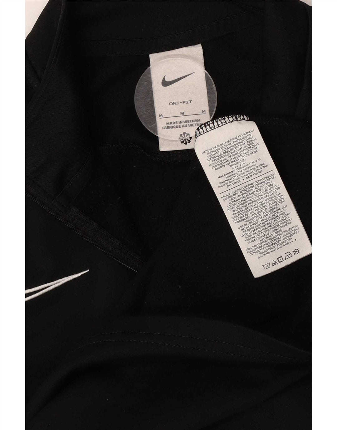 Nike Herren Dri Fit Pullover-Trainingsanzugoberteil mit Reißverschluss, Mittelschwarz, Farbblock