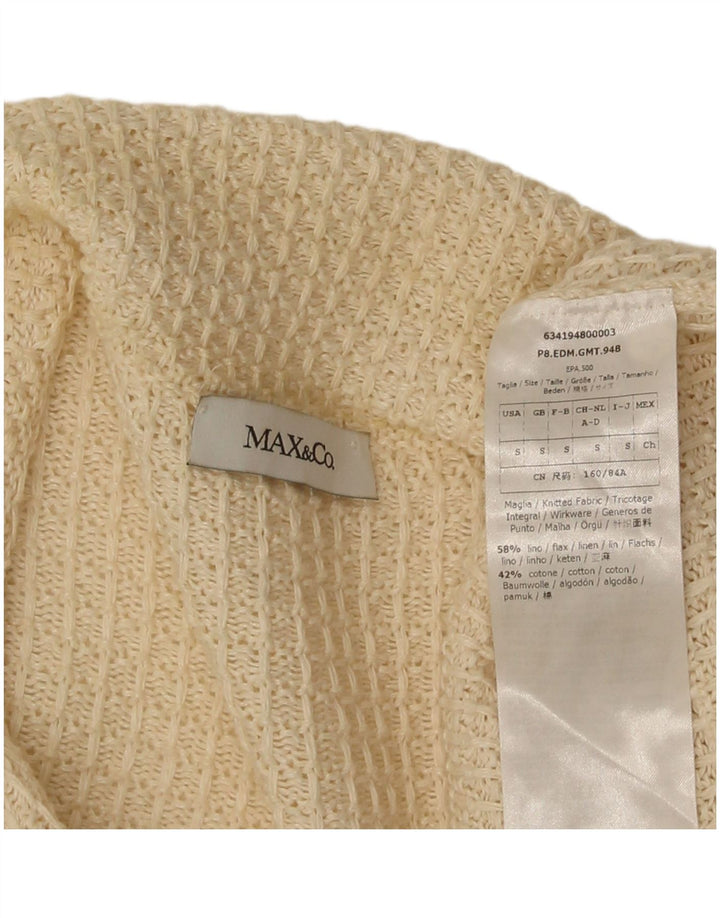 Max & Co. Damen-Cardigan-Pullover UK 10 Small Beige Leinen