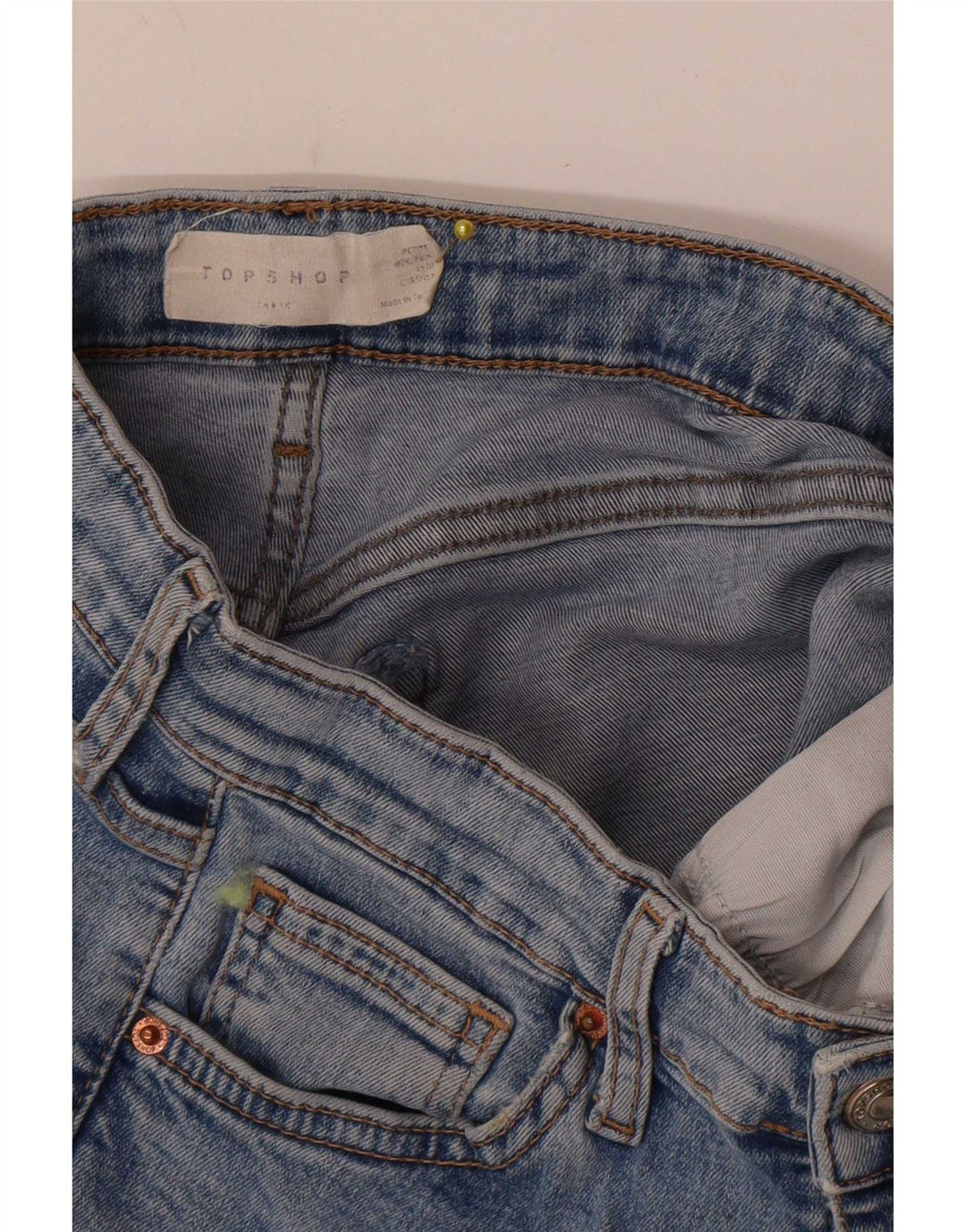 Topshop Damen Distressed Skinny Jeans W24 L25 Blau