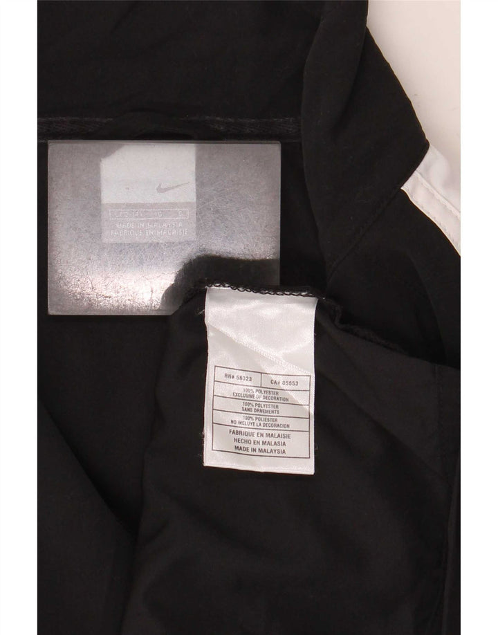 Nike Damen-Trainingsanzugoberteil, US-Größe 12/14, großes schwarzes Colourblock-Polyester