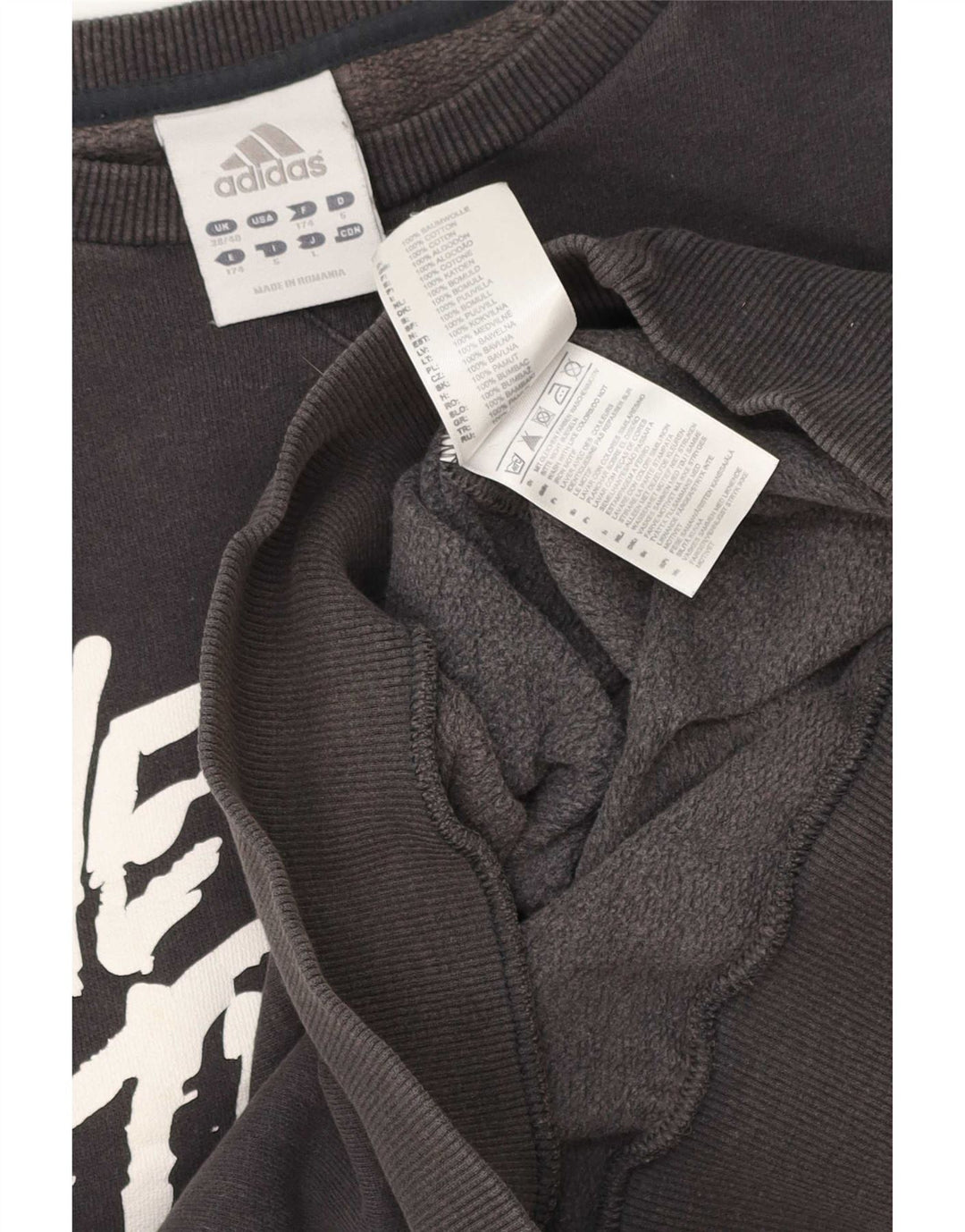 Adidas Herren Graphic Sweatshirt Pullover UK 38/40 Mittelgraue Baumwolle